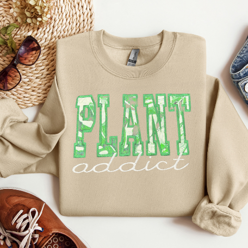 Plant Addict Embroidered Crewneck