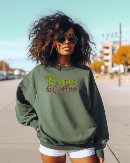 Plants and Coffee Embroidered Crewneck