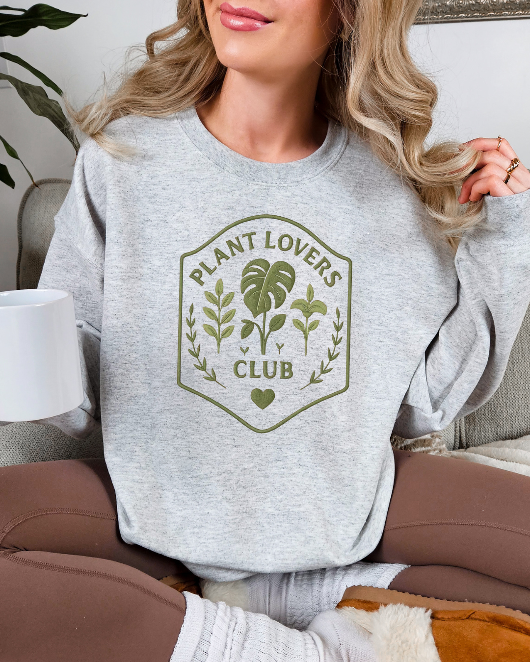 Plant Lover Club Embroidered Crewneck