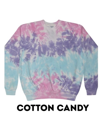 Emtional Tie Dye Embroidery Crewneck