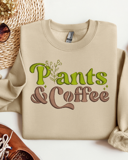 Plants and Coffee Embroidered Crewneck