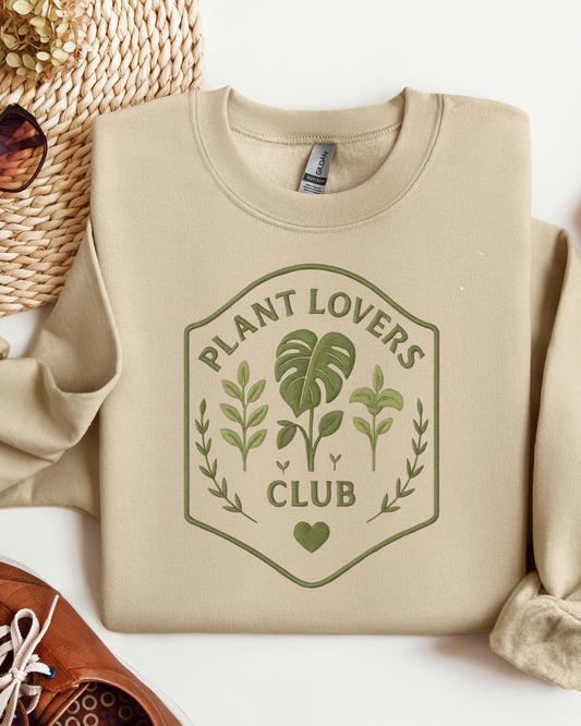 Plant Lover Club Embroidered Crewneck