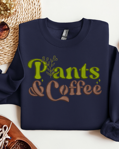 Plants and Coffee Embroidered Crewneck
