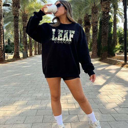 Leaf Lover Embroidered Crewneck