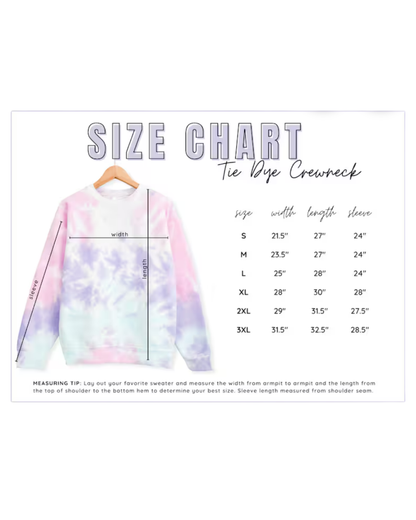 Emtional Tie Dye Embroidery Crewneck