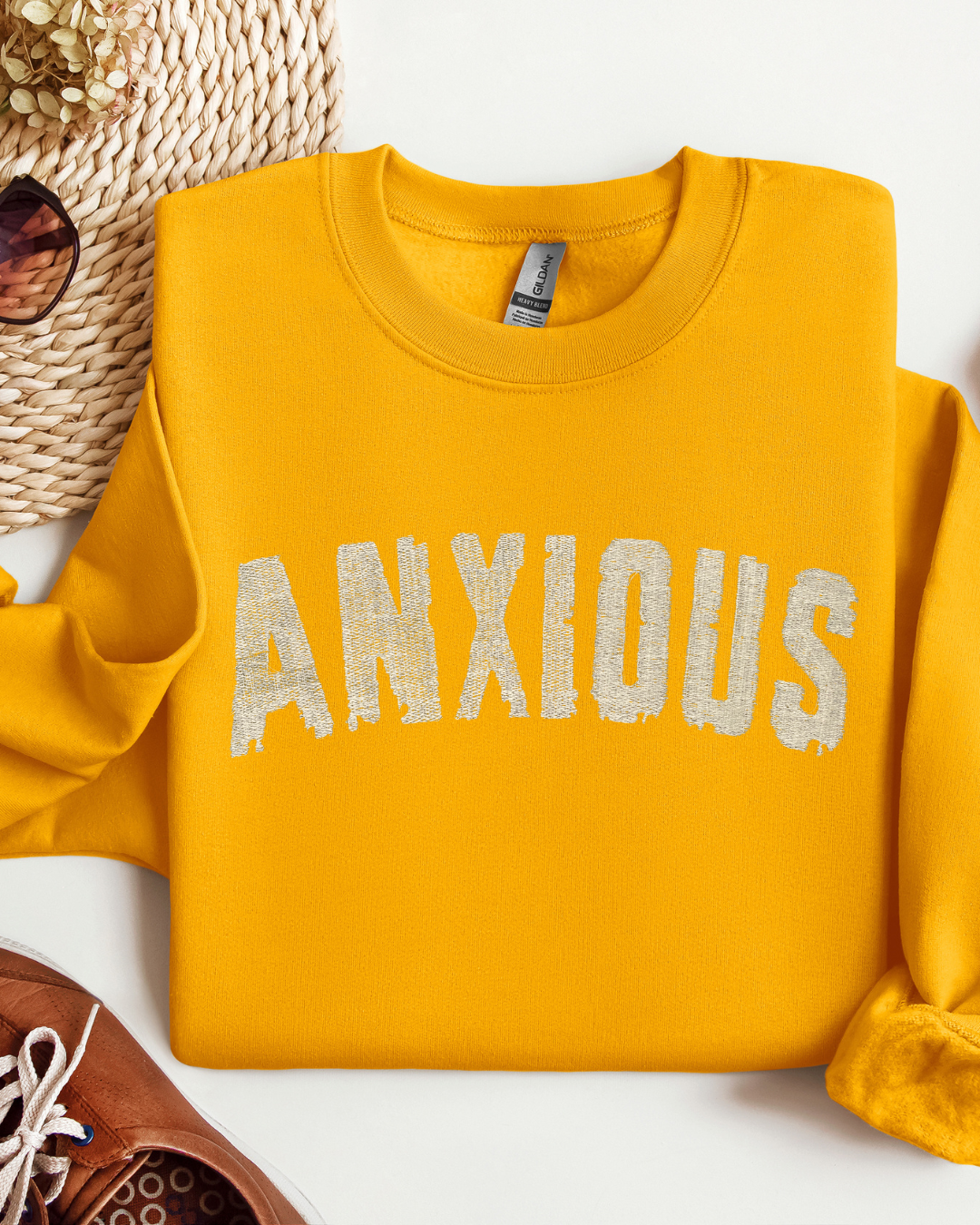 Anxious Embroidery Crewneck