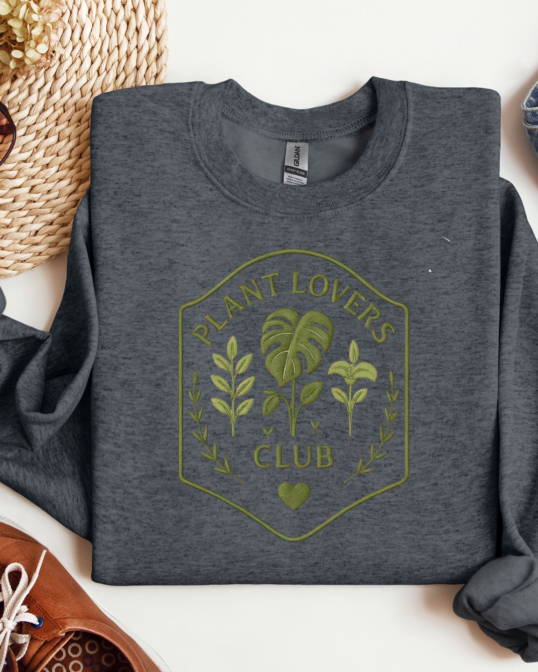 Plant Lover Club Embroidered Crewneck