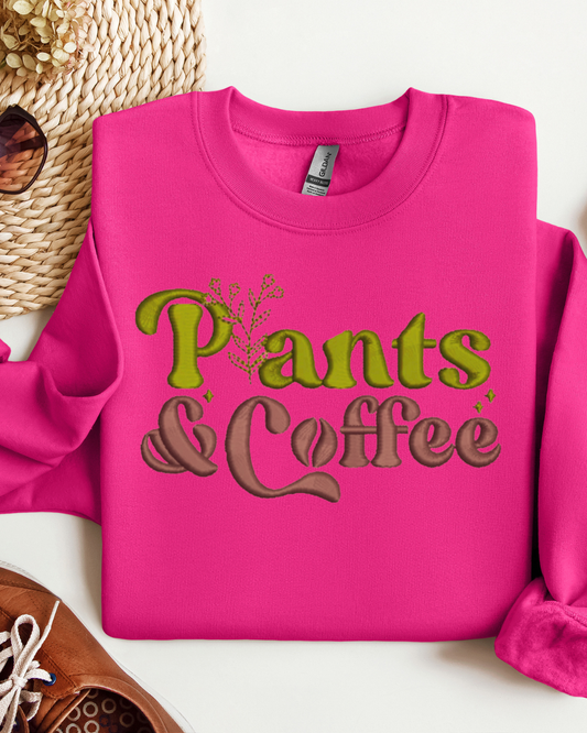 Plants and Coffee Embroidered Crewneck