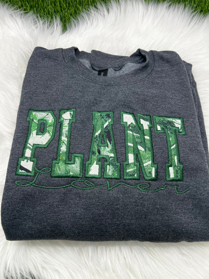Plant Lover Embroidered Crewneck Sweatshirt