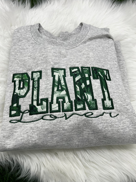 Plant Lover Embroidered Crewneck Sweatshirt