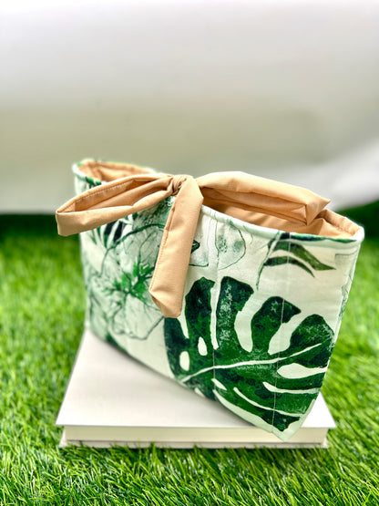 Handmade Quilted Book Sleeve with Bow