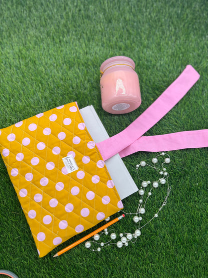 Yellow Dots Book Sleeve with Bow