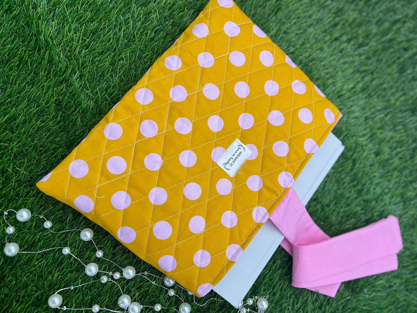 Yellow Dots Book Sleeve with Bow
