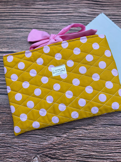 Yellow Dots Book Sleeve with Bow