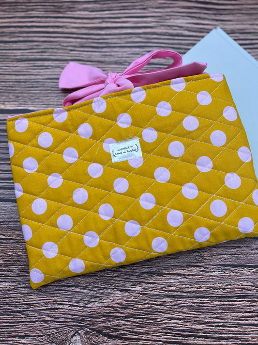 Yellow Dots Book Sleeve with Bow