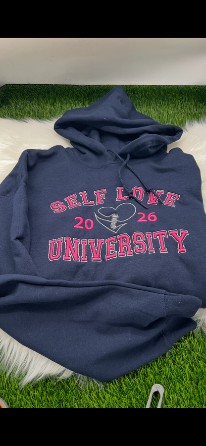 Embroidered Self Love University Hoodie