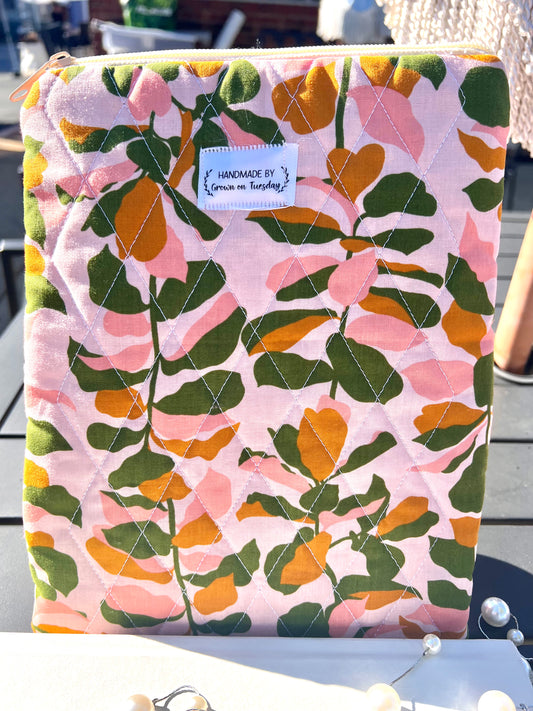 Quilted Zipper Plant Book sleeve