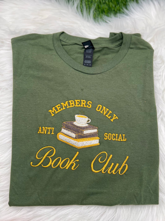 Anti Social Book Club Embroidery T-shirt