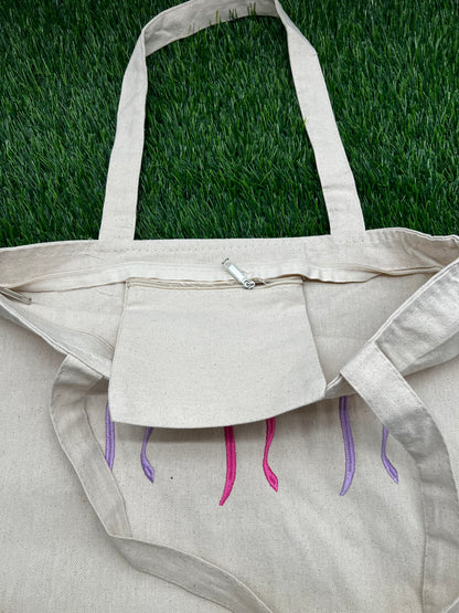 3 Bows Embroidery Tote
