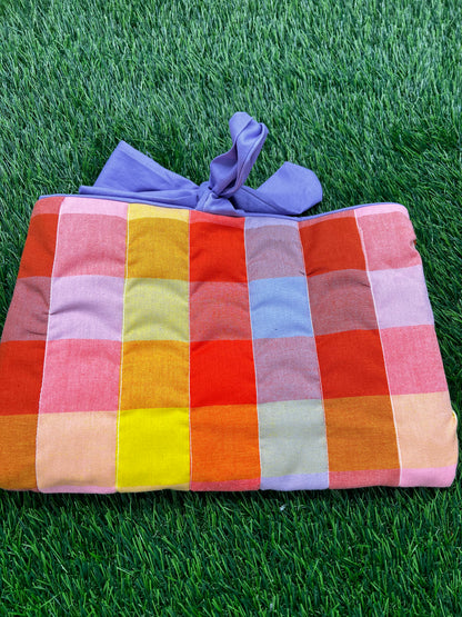 Handmade Quilted Book Sleeve with Bow