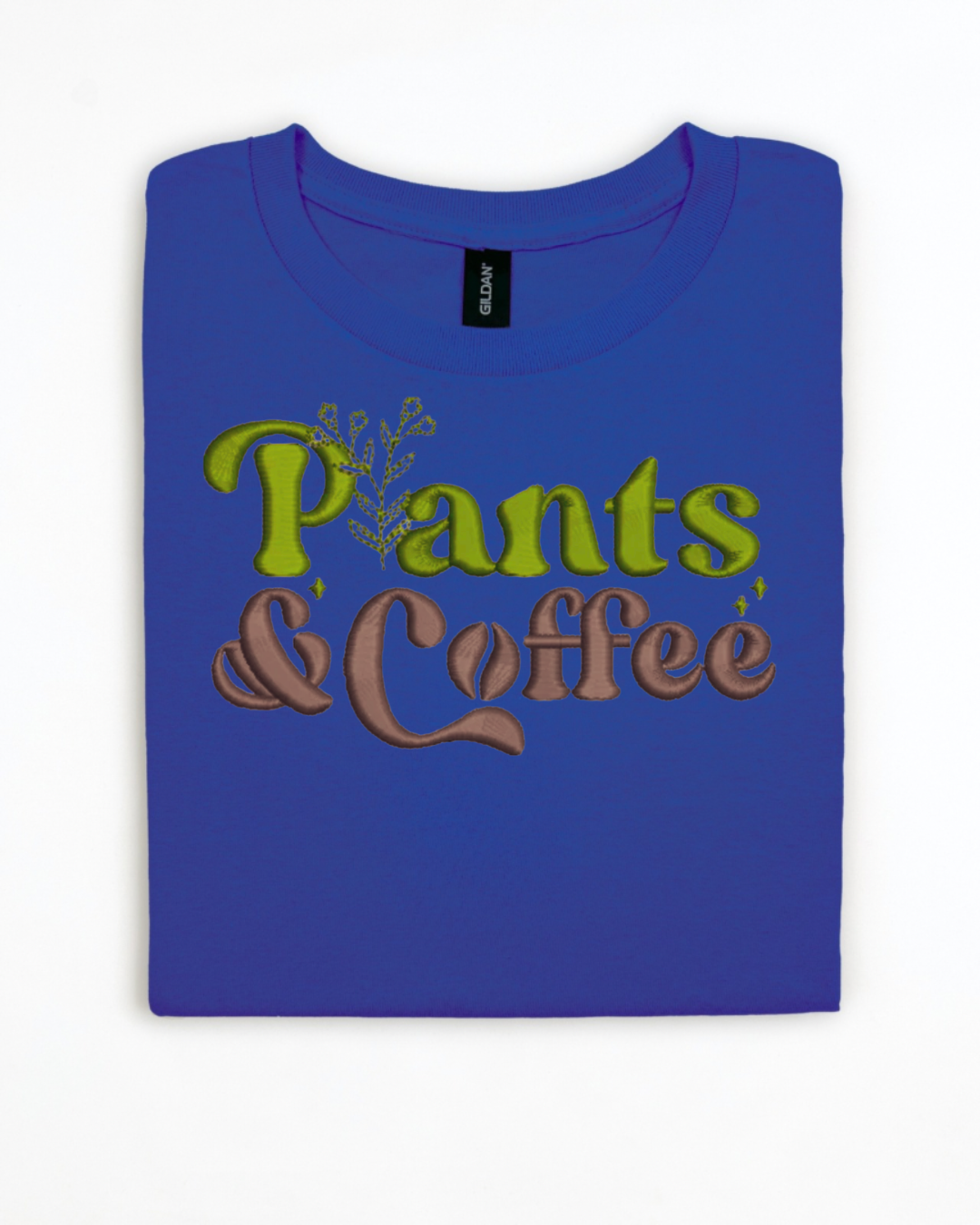 Plants and Coffee Embroidered T-Shirt