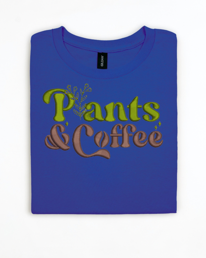 Plants and Coffee Embroidered T-Shirt