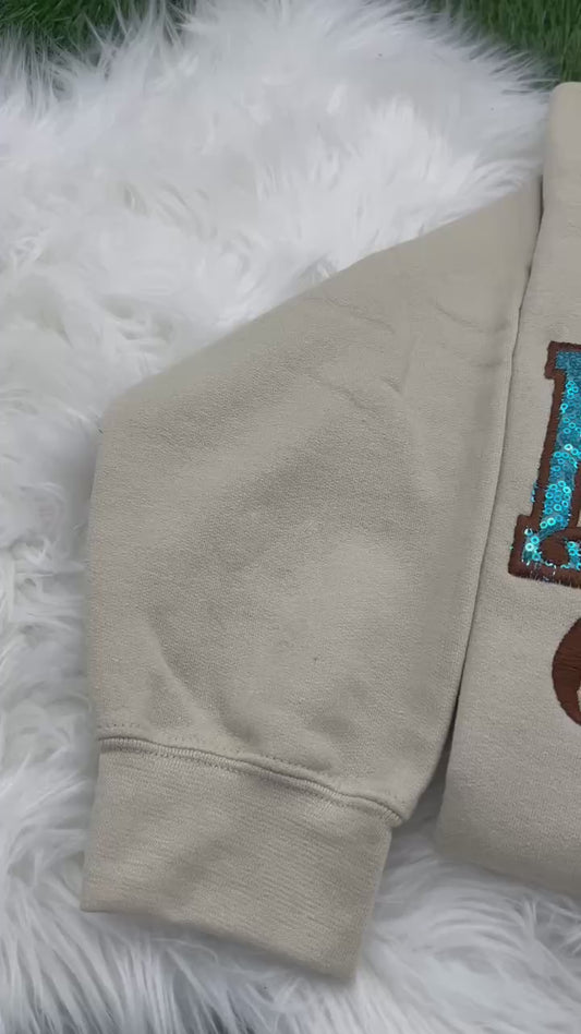 Plant Vibes Sequin Embroidered Crewneck