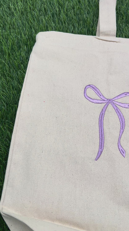 3 Bows Embroidery Tote