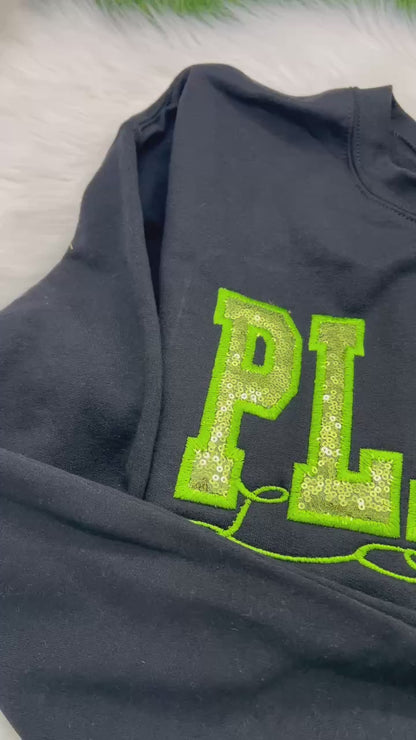 Sequin Plant Lover Embroidered Crewneck